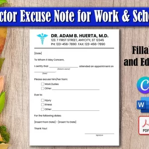 Doctor Excuse Letter Template