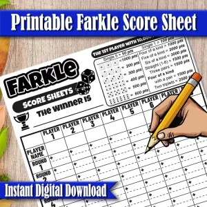 Farkle Score Sheet