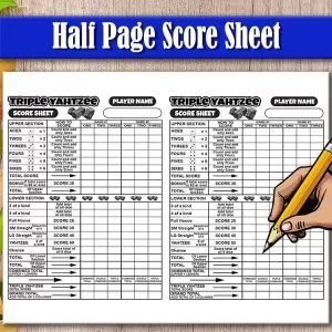 Triple Yahtzee Score Sheet