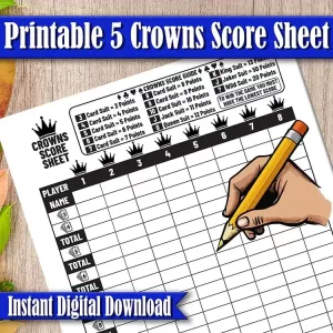 5 Crowns Score Sheet